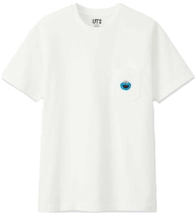 KAWS x Uniqlo x Sesame Street Cookie Monster Poket Tee Putih Buy KAWS x Uniqlo x Sesame Street Cookie Monster Poket Tee Putih