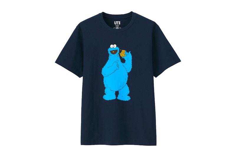 KAWS x Uniqlo x Sesame Street Cookie Monster Tee (US Sizing) Navy