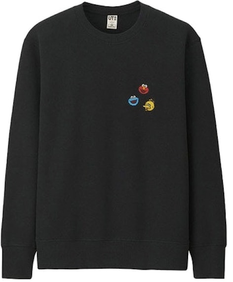 kaws-x-uniqlo-x-sesame-street-elmo-cookie-monster-big-bird-heads-sweatshirt-japanese-sizing-black