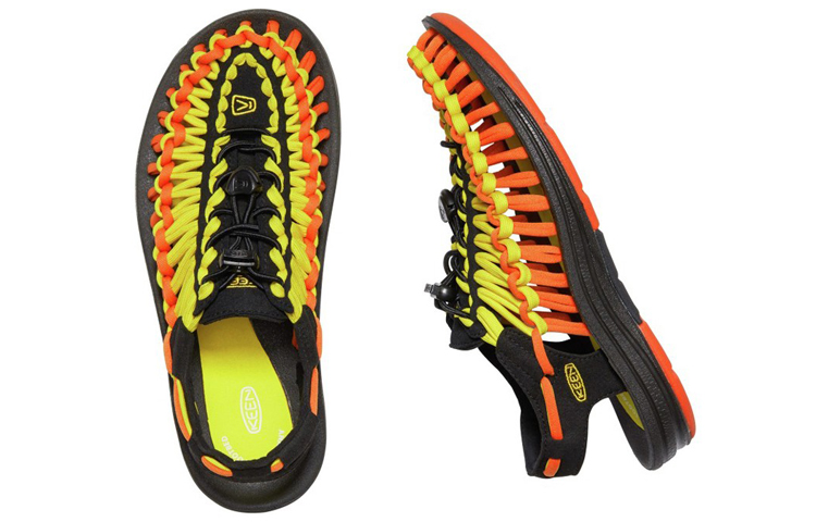 Shop KEEN Uneek Collaboration Sandals 'Black Yellow Flame' 1020796