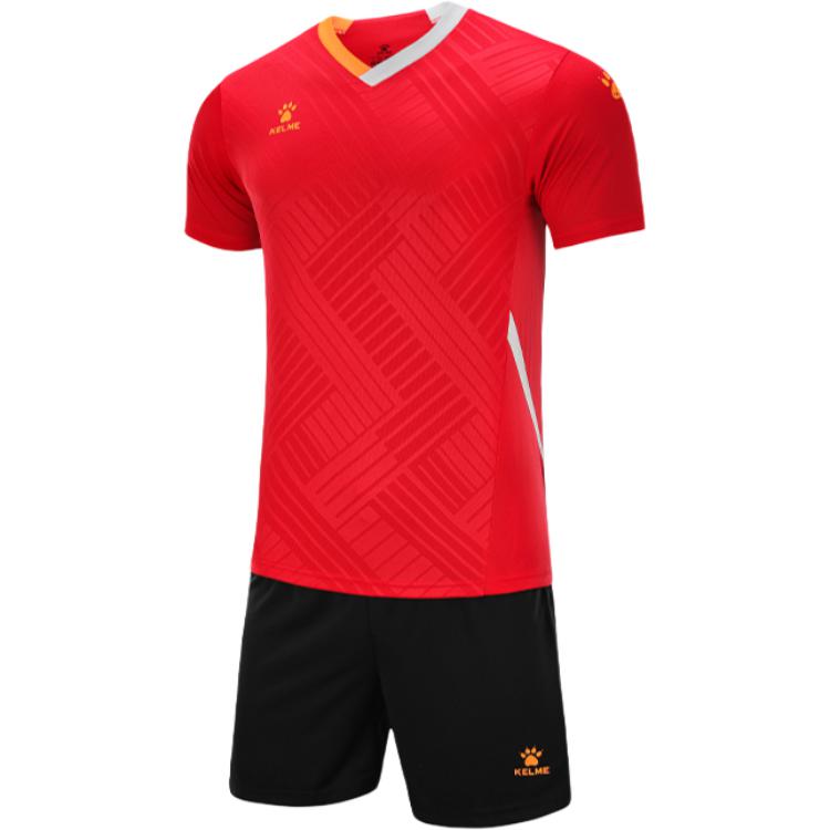 Kelme Colorblock Breathable Short Sleeve T-Shirt & Mid-Waist Football Shorts. 8251ZB1005