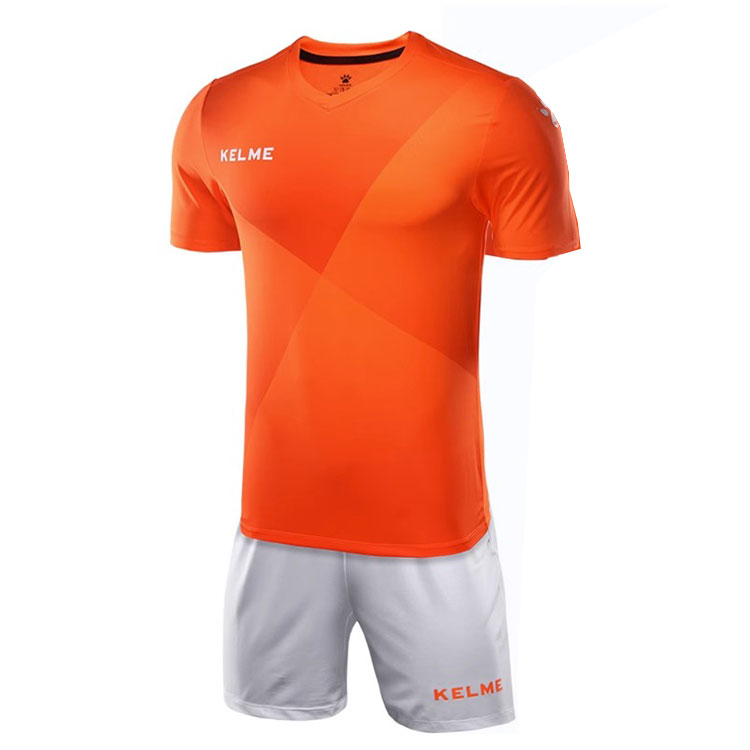 Kelme Fitness Running Short Sleeve Shirt & Breathable Shorts Soccer Set 3981509