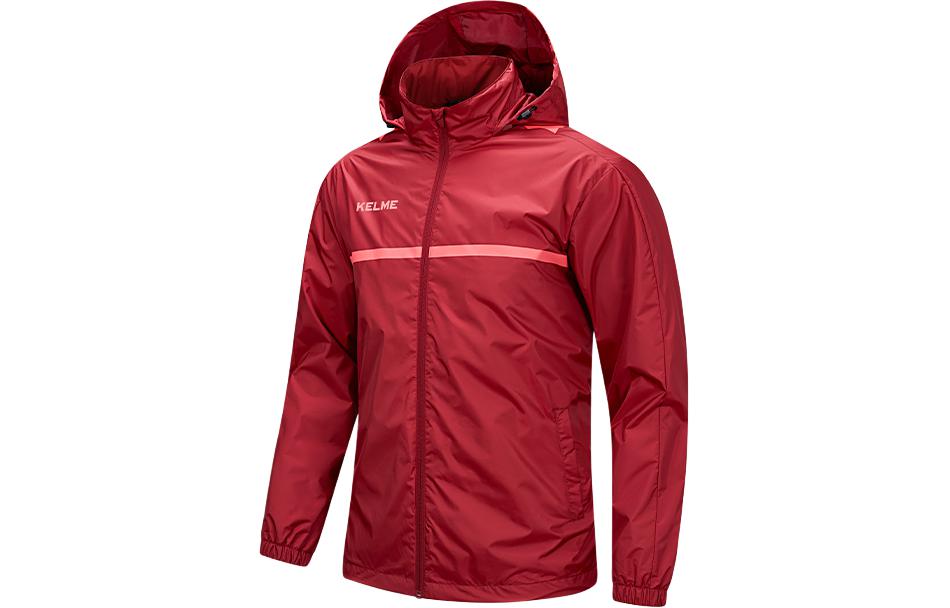 Kelme Letter Print Patchwork Hooded Long-Sleeve Jacket 8361WT1062