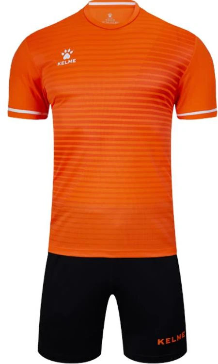 kelme-striped-short-sleeve-top-and-mid-waist-shorts-football-set-unisex-3801169