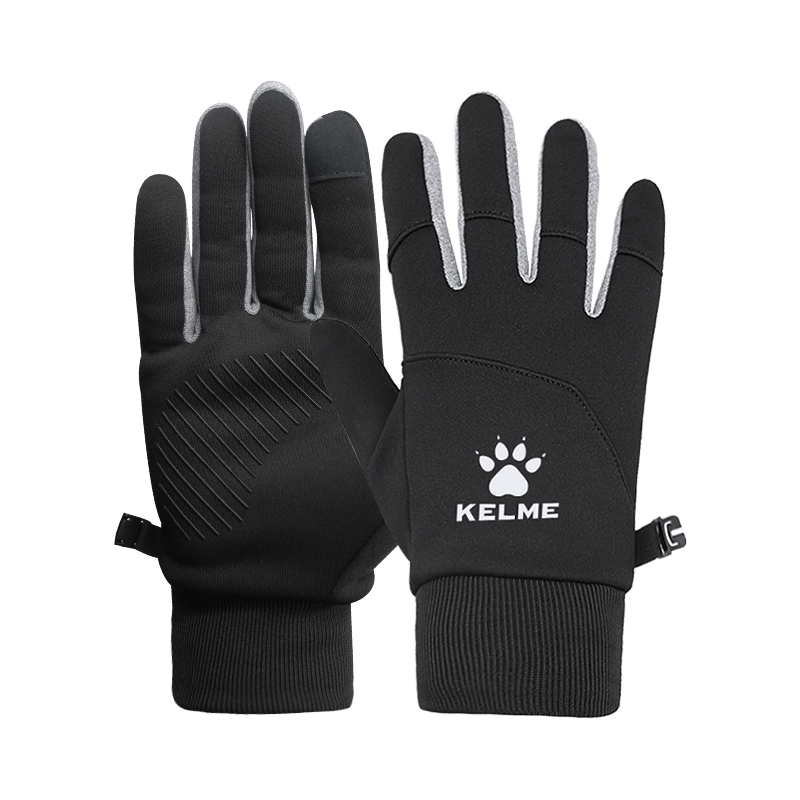 KELME Windproof Fleece-Lined Sports Gloves Unisex Couple Style Warm Gloves 1390008P