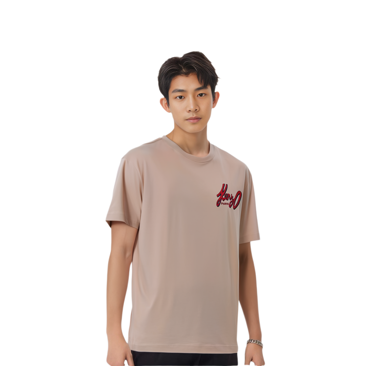 KENZO  Beige Crewneck Letter Print Short Sleeve T-Shirt. FD65TS1194SG-12 圖 4