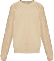KENZO Beige Solid Knit Pattern Crewneck Sweater Long Sleeve FE65PU4813CF-11 KENZO Beige Solid Knit Pattern Crewneck Sweater Long Sleeve FE65PU4813CF-11