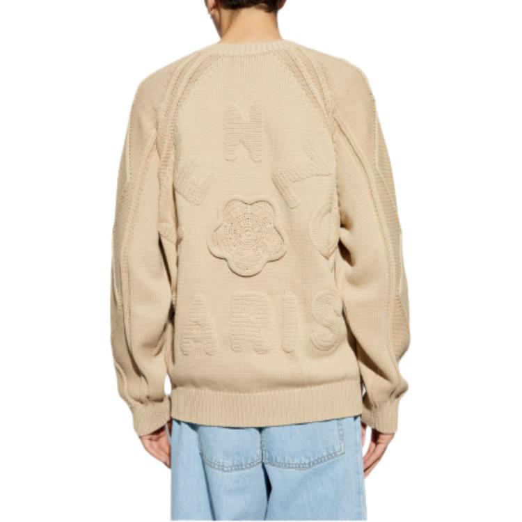 Lookbook KENZO Beige Solid Knit Crewneck Sweater Lengan Panjang. FE65PU4813CF-11