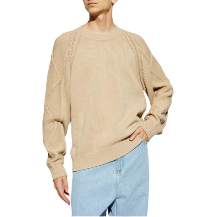 Shop KENZO Beige Solid Knit Crewneck Sweater Lengan Panjang. FE65PU4813CF-11