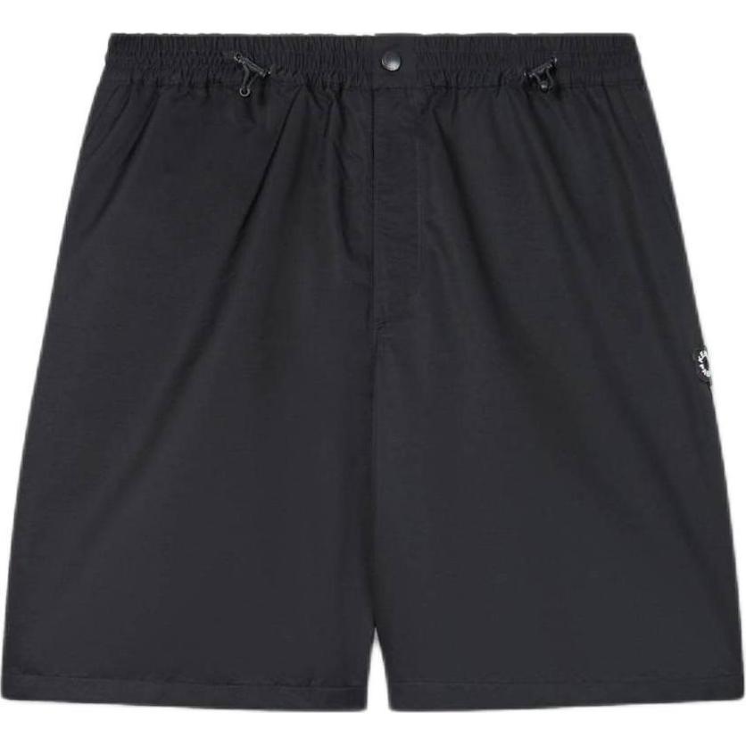 Order 겐조 블랙 조절 가능한 드로스트링 자수 로고 반바지. FE65SH5049CE-99