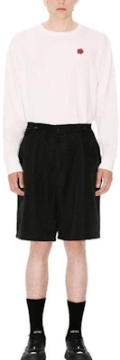 겐조 블랙 조절 가능한 드로스트링 자수 로고 반바지. FE65SH5049CE-99 Shop 겐조 블랙 조절 가능한 드로스트링 자수 로고 반바지. FE65SH5049CE-99