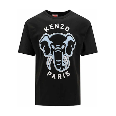 KENZO Black Animal Letter Print Crew Neck Slim Fit T-Shirt FE55TS1894S-G99J