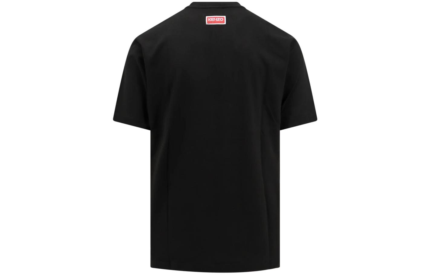 Lookbook KENZO Camiseta Negra Ajustada con Estampado Animal y Letras FE55TS1894S-G99J