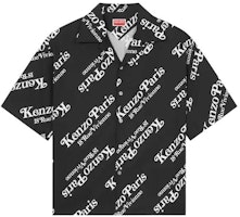 KENZO Kemeja Hitam Kasual Lengan Pendek dengan Butang Huruf. FE55CH1119P4-99 Order KENZO Kemeja Hitam Kasual Lengan Pendek dengan Butang Huruf. FE55CH1119P4-99