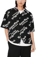 KENZO Kemeja Hitam Kasual Lengan Pendek dengan Butang Huruf. FE55CH1119P4-99 Details for KENZO Kemeja Hitam Kasual Lengan Pendek dengan Butang Huruf. FE55CH1119P4-99