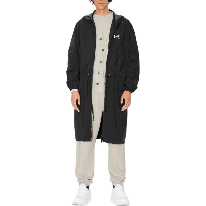 KENZO  Black Casual Windbreaker with Logo, Zipper, and Drawstring Waist. FE55BL1679NR-99 圖 4