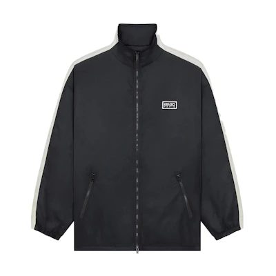 KENZO Black Colorblock Logo Print Zip-Up Jacket. FE55BL1619OA-99