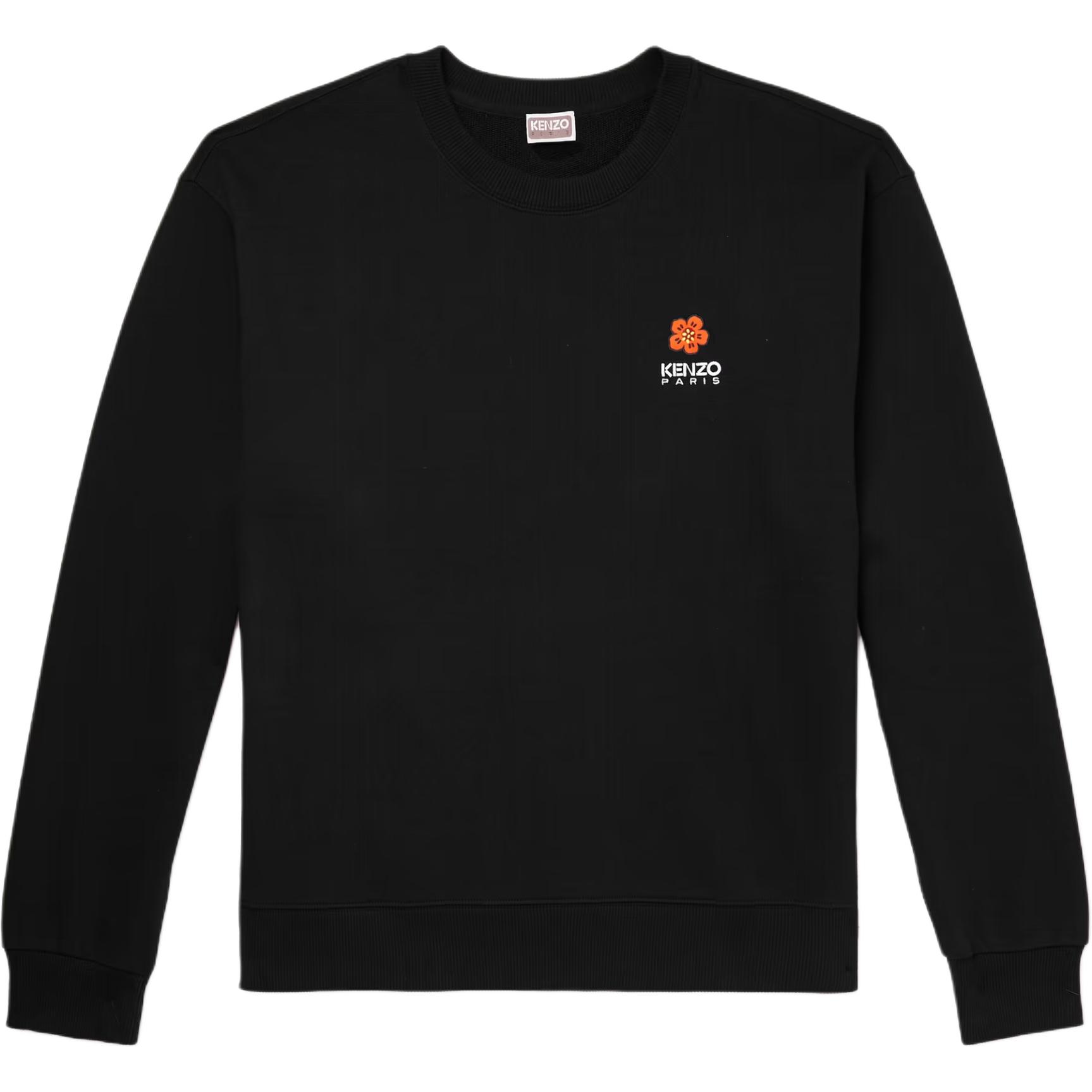 Buy KENZO 黑色棉质刺绣标志贴饰卫衣 1647597313253417