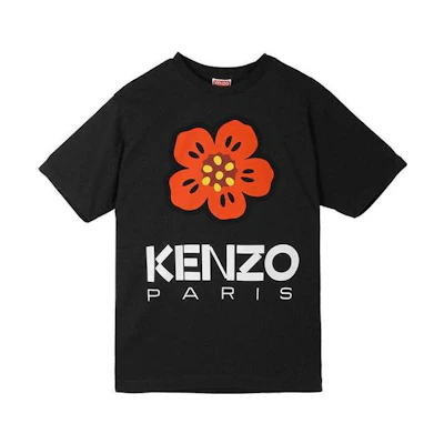 KENZO Black Crew Neck Logo Print Short Sleeve T-Shirt. 5TS4454-SO