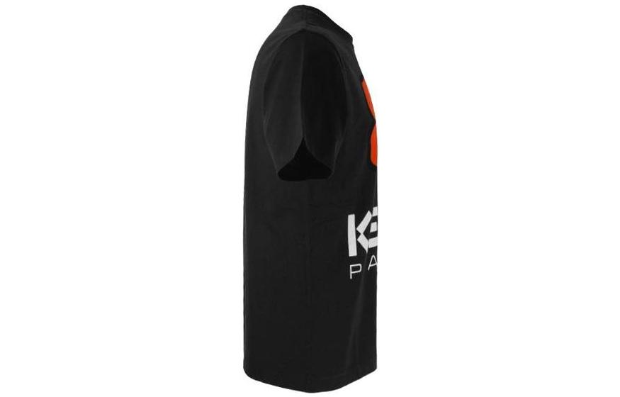 Shop KENZO Camiseta Negra de Cuello Redondo con Logo Estampado de Manga Corta. 5TS4454-SO