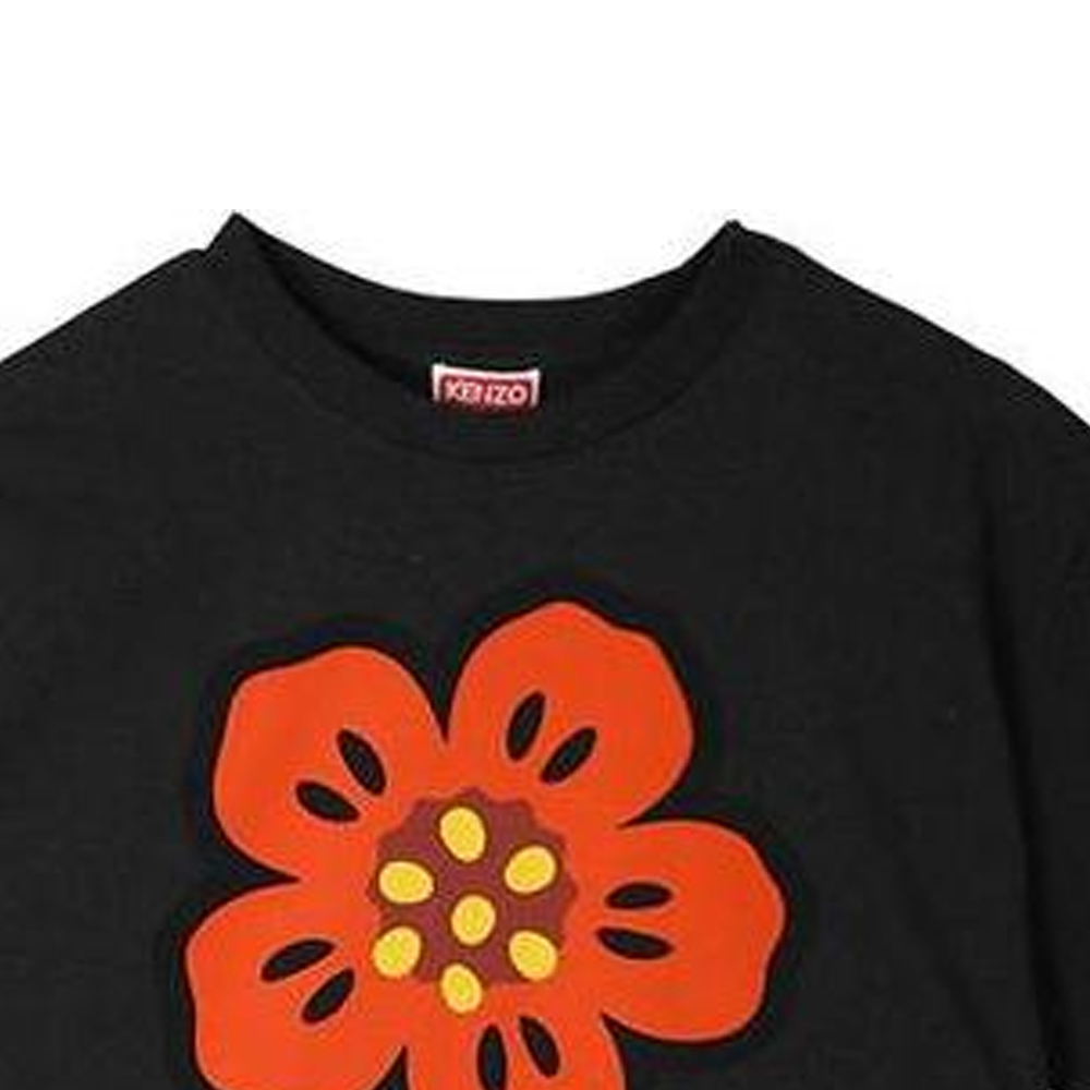 Purchase KENZO Camiseta Negra de Cuello Redondo con Logo Estampado de Manga Corta. 5TS4454-SO