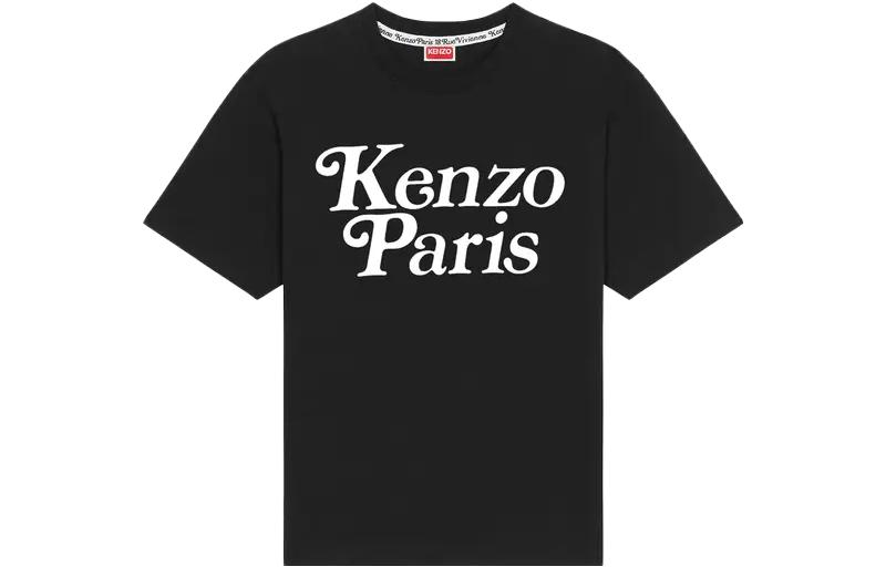 KENZO  Black Crew Neck T-Shirt with Letter Print Design. FE55TS1914SY-99J