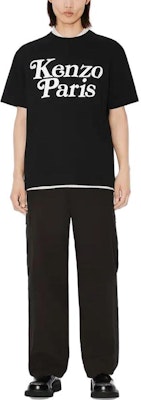 겐조 블랙 크루넥 티셔츠 레터 프린트 디자인. FE55TS1914SY-99J Shop 겐조 블랙 크루넥 티셔츠 레터 프린트 디자인. FE55TS1914SY-99J