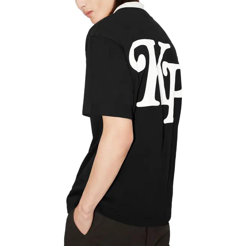 Sizing 겐조 블랙 크루넥 티셔츠 레터 프린트 디자인. FE55TS1914SY-99J