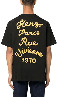 겐조 블랙 반팔 크루넥 티셔츠 레터 프린트. FD65TS1144SI-99 3