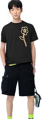 겐조 블랙 반팔 크루넥 티셔츠 레터 프린트. FD65TS1144SI-99 Shop 겐조 블랙 반팔 크루넥 티셔츠 레터 프린트. FD65TS1144SI-99