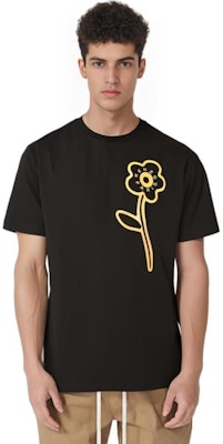 겐조 블랙 반팔 크루넥 티셔츠 레터 프린트. FD65TS1144SI-99 Sizing 겐조 블랙 반팔 크루넥 티셔츠 레터 프린트. FD65TS1144SI-99