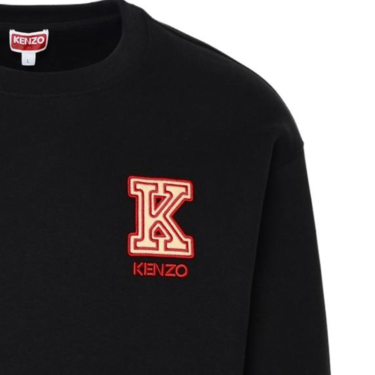 Details for KENZO Sudadera Negra Cuello Redondo con Letras Bordadas. FD65SW0114ME-99J