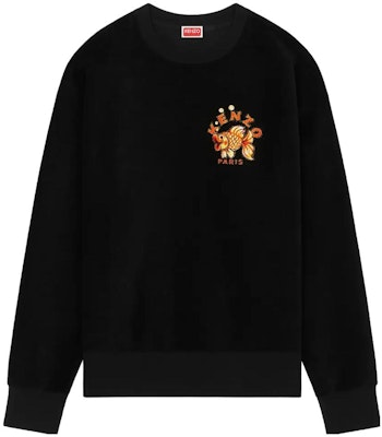 KENZO Black Crewneck Sweatshirt with Letter Print Long Sleeves FD65SW1044MX-99J Order KENZO Black Crewneck Sweatshirt with Letter Print Long Sleeves FD65SW1044MX-99J