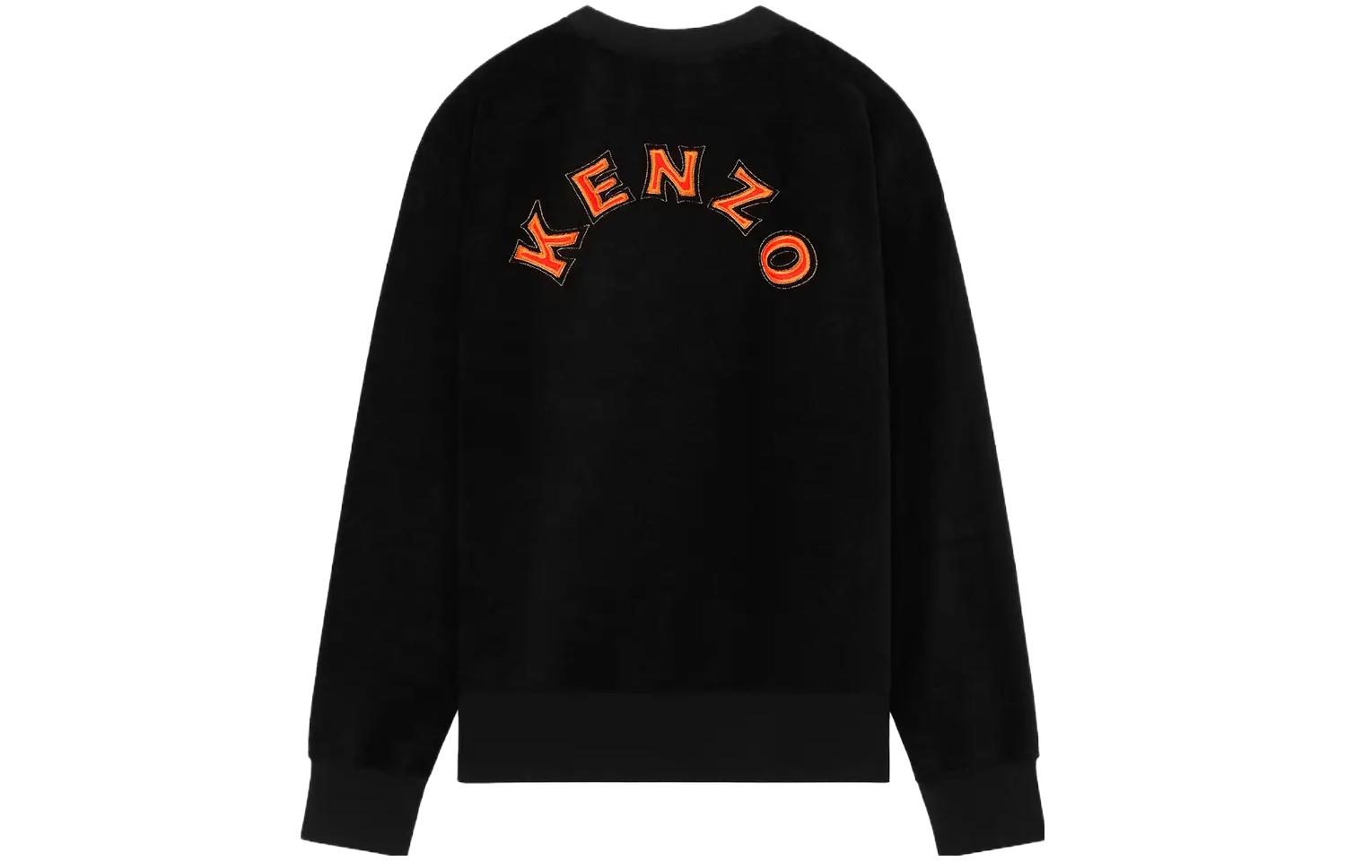 Lookbook KENZO  Black Crewneck Sweatshirt with Letter Print Long Sleeves FD65SW1044MX-99J