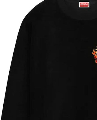 KENZO Black Crewneck Sweatshirt with Letter Print Long Sleeves FD65SW1044MX-99J Details for KENZO Black Crewneck Sweatshirt with Letter Print Long Sleeves FD65SW1044MX-99J