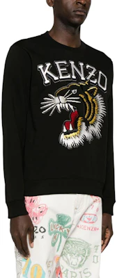 KENZO 黑色圓領衛衣,簡約標誌設計與羅紋下擺。 FE55SW1844MF-99J Purchase KENZO 黑色圓領衛衣,簡約標誌設計與羅紋下擺。 FE55SW1844MF-99J