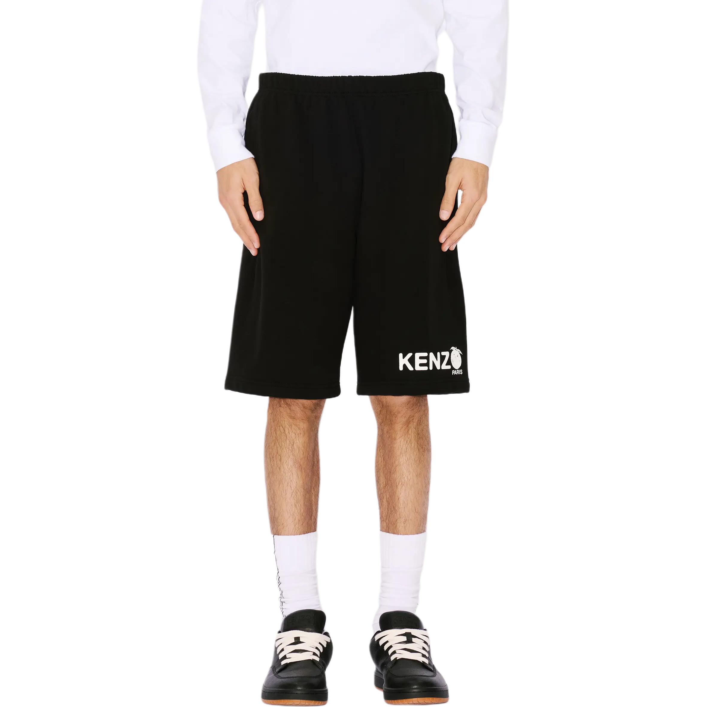 Purchase KENZO  Black Elastic Waist Letter Print Casual Shorts. FE55PA8084MG-99J
