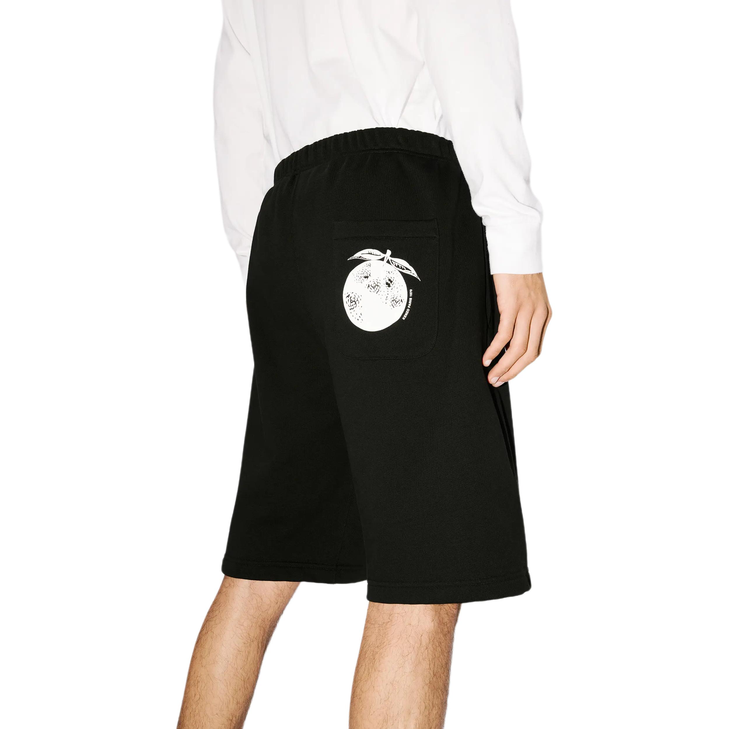 Sizing KENZO  Black Elastic Waist Letter Print Casual Shorts. FE55PA8084MG-99J