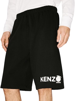 KENZO Black Elastic Waist Letter Print Casual Shorts. FE55PA8084MG-99J Cheap KENZO Black Elastic Waist Letter Print Casual Shorts. FE55PA8084MG-99J