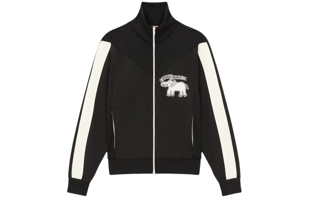 KENZO  Black Elephant Flag Zip-Up Track Jacket with Stand Collar. FE55SW1804IE-99J 圖 2