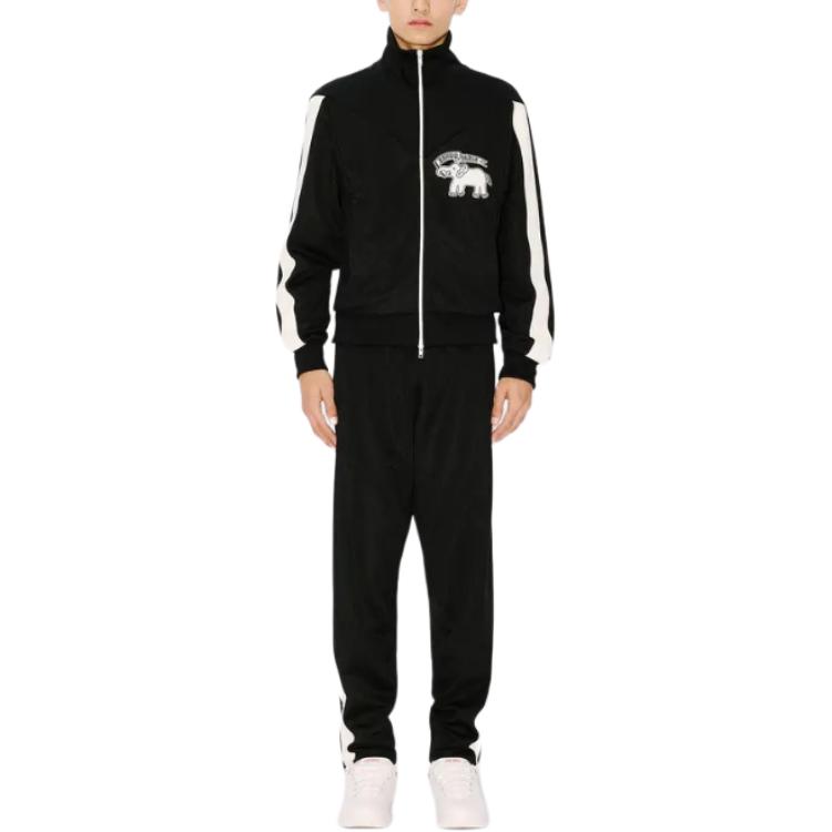 KENZO  Black Elephant Flag Zip-Up Track Jacket with Stand Collar. FE55SW1804IE-99J 圖 4