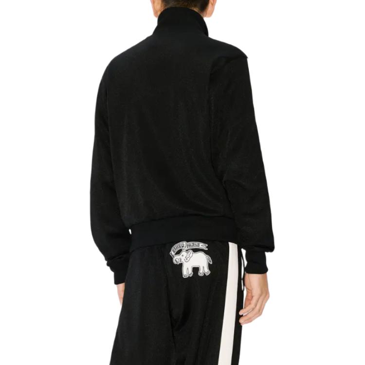 KENZO  Black Elephant Flag Zip-Up Track Jacket with Stand Collar. FE55SW1804IE-99J 圖 6