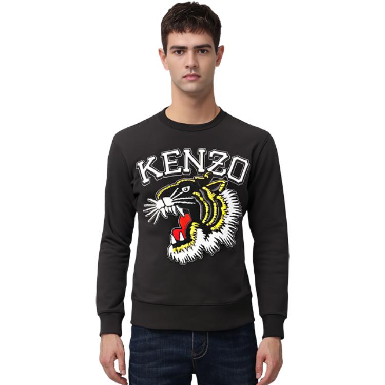 Details for KENZO 黑色動物刺繡圓領長袖上衣 FD65SW0494MF-99J