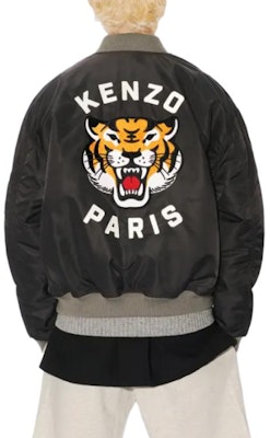 KENZO Jaket Bomber Hitam dengan Sulam & Rekaan Grafik Berzip. FE55BL1279OC-99 Details for KENZO Jaket Bomber Hitam dengan Sulam & Rekaan Grafik Berzip. FE55BL1279OC-99