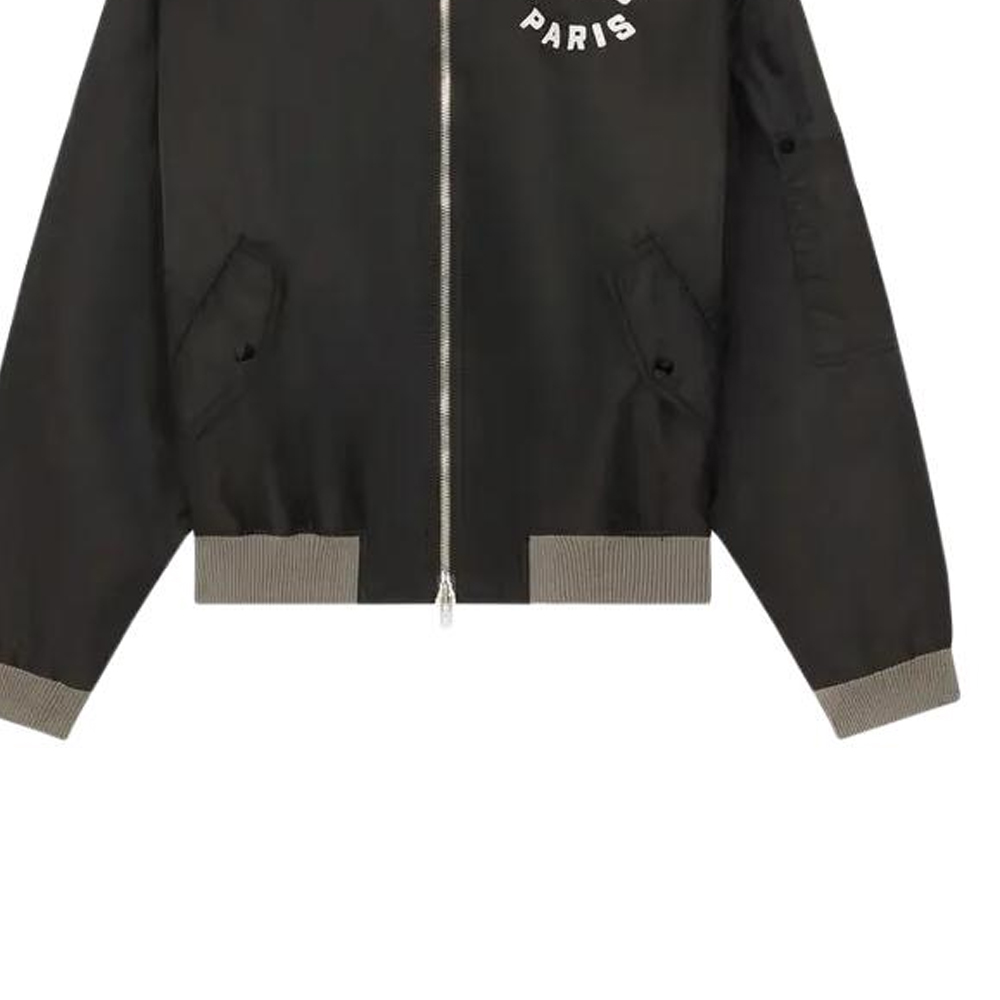 Cheap KENZO Jaket Bomber Hitam Bordir dengan Resleting dan Desain Grafis. FE55BL1279OC-99