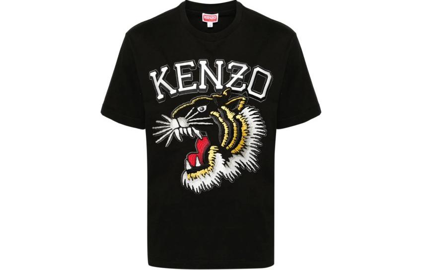 Order KENZO  Black Embroidered Crew Neck T-Shirt FE55TS1874SG-99J