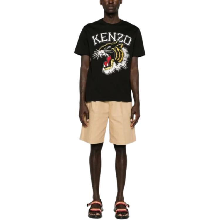 Lookbook KENZO  Black Embroidered Crew Neck T-Shirt FE55TS1874SG-99J