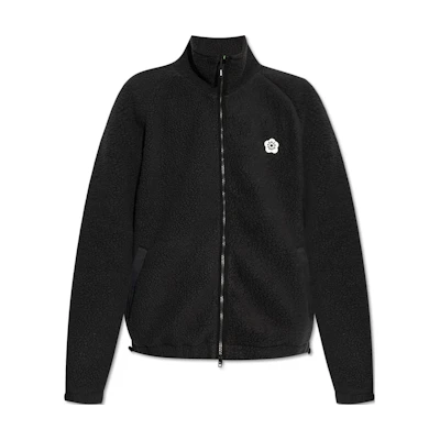 KENZO Black Fleece Zip-Up High-Collar Jacket. FE65SW2114FC-99
