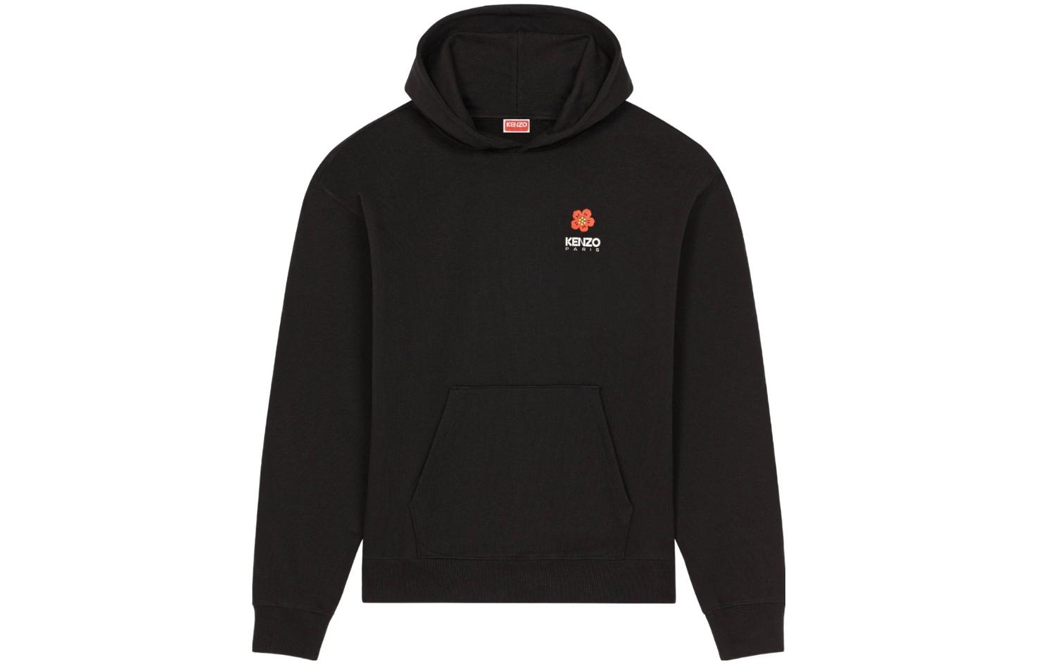 KENZO  Black Hoodie with Letter Print Design FD55SW4444ME99J