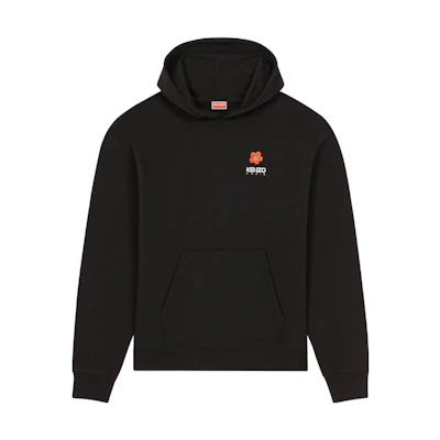 KENZO Black Hoodie with Letter Print Design FD55SW4444ME99J